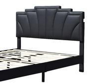 Cadre de lit en cuir noir, Style américain, taille Queen, pour meubles de maison, nouveau Design