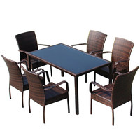 Ensemble de chaises en rotin minimalistes modernes pour l'extérieur, avec structure en fer forgé mobile, table et chaises de loisirs pour patios, jardins, balcons
