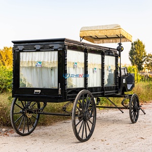 Latest Design Horse Drawn Funeral Hearse Coffin Buggy Motorcycle Funeral Cart Funeral Service Wagon - Product Image 6