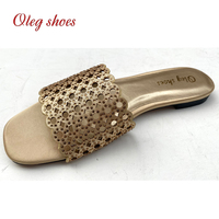Sandales D'Été Décontractées Olegshoes pour Femmes, Bout Ouvert, Plates Vintage, Extérieur, à Talon Bas avec Caractéristique Respirante et Ajoure