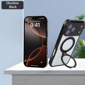 2026 Hot Selling High Quality Aluminum Metal Frame Clear Case Magnetic Wireless Charging Shockproof <b>Holder</b> 6 Colors <b>Phone</b> Case - Product Image 5