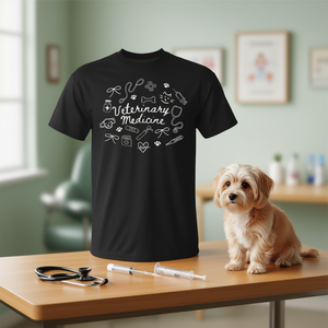 T-shirt noir unisexe pour technicien en médecine vétérinaire, taille adulte - Product Image 3