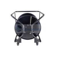 Câble à fibre optique blindé Gimbo BT-05 sur chariot à plateau en acier noir, tambour à fibre optique mobile avec conducteur en cuivre