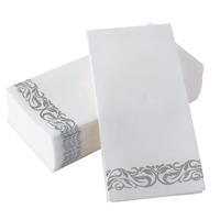 Serviettes et essuie-mains jetables personnalisées en papier Airlaid, effet lin, non-tissées, en gros pour fêtes, traiteur, restaurant