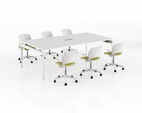 Bordure en PVC écologique Panneau MFC en option Table de conférence de bureau en bois massif pour réunion