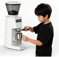 Machine à café électrique HY avec écran tactile, moulin à café simple et double, 74 mm, 1200 g