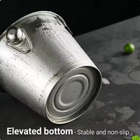 Nouveauté : Seau à glace portable en acier inoxydable 6L avec poignée, design moderne, pas cher pour bar, logo personnalisable OEM