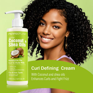 Gelée capillaire hydratante et lissante ODM à l'huile de coco, rehausseur de boucles à tenue forte, crème-gel définissante pour cheveux bouclés - Product Image 2