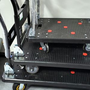 Chariot à main pliable de 500 kg avec plateforme en plastique industrielle à 4 roues, rangement facile pour les outils d'entrepôt - Product Image 5