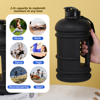 Bouteille d'eau de sport en plastique à grande capacité avec logo personnalisé, étanche