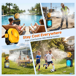 <span class=keywords><strong>Ventilateur</strong></span> sur roulettes rechargeable HY-8128W 30000 mAh pour camping extérieur, avec lumière nocturne et fonction Power Bank - Product Image 6