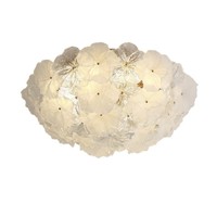 Lámpara de Techo de Hierro con Pétalos de Flores de Estilo Romántico Francés, Lámpara LED Moderna de Lujo para Dormitorio o Sala de Estar