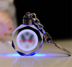Vente en Gros d'Usine <span class=keywords><strong>Porte</strong></span>-clés en Cristal K9 Vierge <span class=keywords><strong>Lumineux</strong></span> LED Personnalisables Gravure Laser 3D Logo Voiture - Product Image 3
