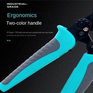 Pinza a crimpatura terminale a perno in acciaio autoregolante a quattro esagonali pressatura a freddo 0.5-6mm strumento elettrico a cricchetto risparmio di manodopera - Product Image 3
