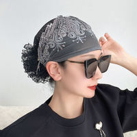 Topi Penutup Rambut Berlapis Ganda Satin untuk Musim Panas Warna Abu-abu, Topi Fashion Serbaguna Bergaya Elastis Ringan dan Bernapas