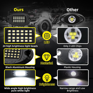 <span class=keywords><strong>2</strong></span> 8 10 12 <span class=keywords><strong>16</strong></span> Pods High Bright Pure White LED Rock Light Underbody Glow Chasis para Car Truck Jeep Off-Road - Product Image 3
