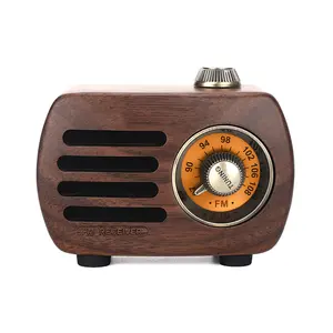 Tragbarer Mini-Holzbox-Lautsprecher mit hoher Klang qualität Drahtloser Vintage Classic-Bluetooth-Lautsprecher mit FM-Radio