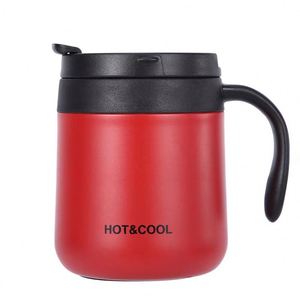 Mug à café isotherme en acier inoxydable 304 avec logo personnalisé, poignée et couvercle à vis, 350/500 ml, cadeaux d'affaires américains - Product Image 1