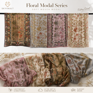 Hiyab Modal Tejido Floral para Mujeres Musulmanas, Bufanda Suave y Transpirable, Chal Largo con Múltiples Diseños, Hiyab Modal Estampado Directo <span class=keywords><strong>de</strong></span> Fábrica - Product Image 3