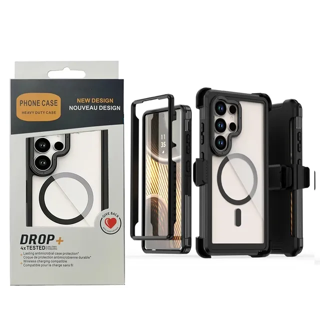 Heavy Mechanical Defender Protect Hard Case for S26 Ultra S25 S24 Plus OTT-BOX Charge Shockproof Armor PC TPU