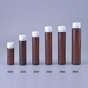 Flacon <span class=keywords><strong>vide</strong></span> en plastique ambré de qualité alimentaire 10ml-25ml pour liquides oraux, en PP avec bouchon à vis, couleur et forme personnalisables, pour médicaments liquides - Product Image 3