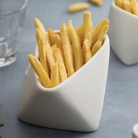 Nouvelles fonctionnalités créatives : Bol de service en céramique avec bord plissé tridimensionnel, idéal pour les frites, pour usage domestique
