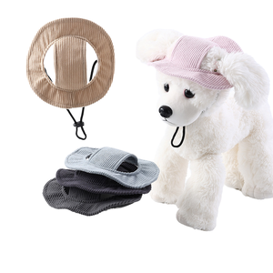 2025 Summer <span class=keywords><strong>Dog</strong></span> <span class=keywords><strong>Hat</strong></span> Verstellbarer Riemen Niedlicher Cord <span class=keywords><strong>Nylon</strong></span> Baumwolle Kunststoff Wolle Bambus Stoff Leder Atmungsaktive Ohrloch Haustiere - Product Image 4