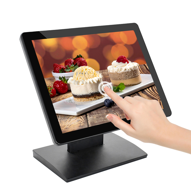 15 Inch Industrial 10 Point Capacitive Touch Screen Monitor IP65 Waterproof VGA+USB Interface 4:3 LCD Monitor for POS System