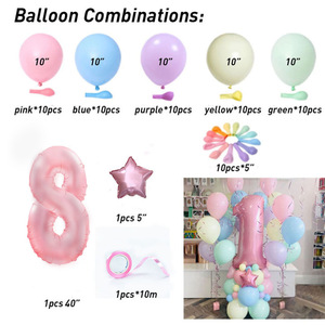 Buon compleanno 63 pz amaretto palloncini in lattice numero decorazioni per feste di compleanno per bambini Baby Shower per ragazze - Product Image 6