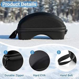 2 ensembles de étuis pour lunettes de ski, étui pour lunettes de neige, EVA semi-rigide avec sac pour lunettes de ski et chiffon de nettoyage, support de rangement pour lunettes de sport - Product Image 3