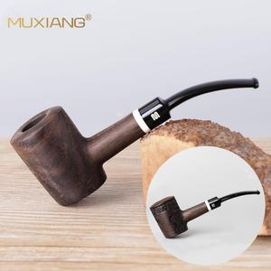 Muxiang Hammer Shape Ebony Wood Pipe Bent Type With Acrylic Mouthpiece Solid Wood Tobacco Pipe For Smoking - Product Image 1