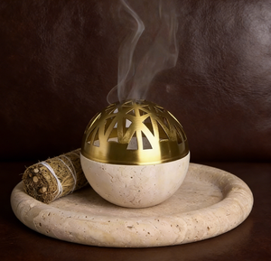 핫세일 아랍 베이지 트래버틴 대리석 무크하르 내구성 있는 광택 스톤 보호르 향로 호텔 주거 장식용 - Product Image 2