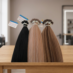 ผมต่อแบบตรงสีธรรมชาติจากเวียดนาม ขายส่ง ผมแท้แบบ I-Tip  สองชั้น  แบบเคราติน  ทอแบบดับเบิ้ลเวฟท์  ขนาด 6"-30" - Product Image 1