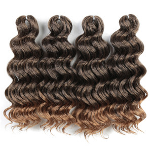 Tổng hợp Crochet tóc sâu sóng Ombre Màu sắc tóc vàng sóng đại dương bện phần mở rộng tóc - Product Image 2