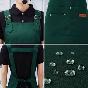 Delantales de Cocina Impermeables para Chef, Uniformes de Hotel, Delantales de Salón, Uniformes de Camarero, Delantales de Barista de Algodón Personalizados - Product Image 2