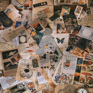 200 pièces par paquet – Fournitures esthétiques <span class=keywords><strong>vintage</strong></span> pour <span class=keywords><strong>scrapbooking</strong></span>, autocollants en papier rétro, kits d'artisanat pour carnets de notes et agendas, autocollants en vinyle - Product Image 5