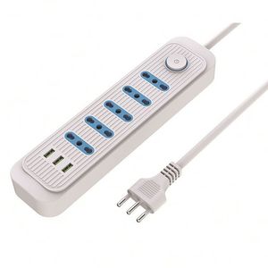 Multipresa in Rame Puro a 5 Prese con 3 Porte USB-A, <span class=keywords><strong>Corrente</strong></span> Nominale 10A, Standard Cileno, per Uso Domestico - Product Image 2