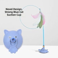 Nouveau jouet pour chat à ventouse, design plume colorée avec clochette, pour l'auto-entretenissement, jouets pour chat résistants aux griffures et aux morsures en stock