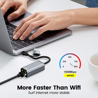 2 en 1 Type C/USB A vers RJ45 10/100/1000Mbps adaptateurs connecteurs convertisseur USB vers Ethernet