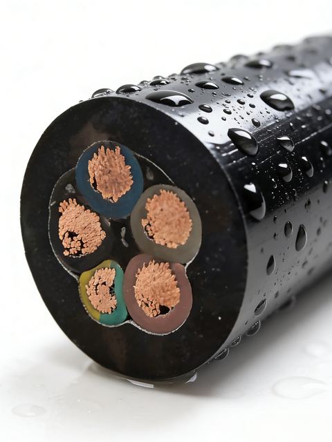 Waterproof Submersible Pump Cable Pure Copper Conductor 450/750V 16A Flexible Rubber Insulation Water Treatment