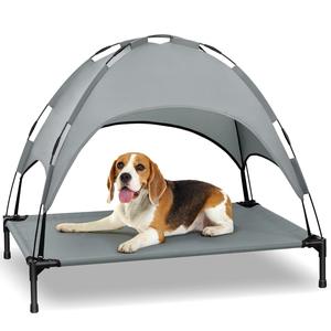 Cama para perros elevada con refrigeración para exteriores mejorada, cama elevada impermeable para perros y mascotas con dosel, cama portátil extraíble para perros - Product Image 1