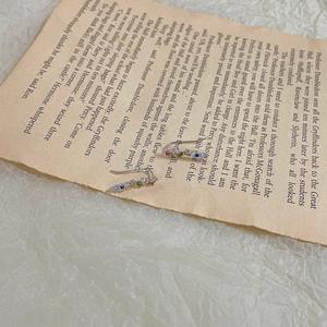 S925 Pure Silver <b>Small</b> Fresh Color Zircon <b>Dangle</b> <b>Earrings</b> for Women Versatile Design for Spring and Summer - Product Image 5