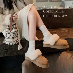 Women Ladies Winter Platform Thick Sole Cow <strong>Leather</strong> Sheep Fleece Classic Fashion Ankle <strong>Flat</strong> Slipper Snow <strong>Boot</strong> - Product Image 5