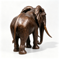 Statue d'éléphant en bronze poli, sculpture réaliste d'animal, figurine personnalisable en taille et couleur, grande taille, décoration pour la maison, le bureau, le jardin, l'extérieur