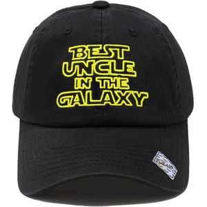 Casquette de baseball en coton avec broderie Best Uncle In The Galaxy, unisexe, profil bas - Product Image 1