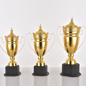 Trofeo Metálico para Campeonatos Deportivos, Baloncesto, Fútbol, Corona, Cubierta Superior de Dos Orejas - Product Image 4