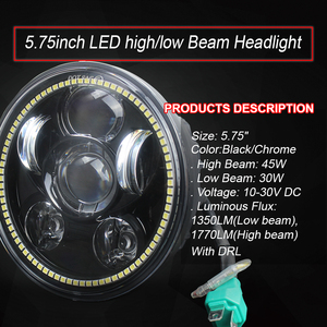 Faro de 5,75 pulgadas, haz Alto y Bajo + DRL Compatible para motocicleta <span class=keywords><strong>Harley</strong></span> Honda VTX 1800 VTX <span class=keywords><strong>1300</strong></span> - Product Image 2