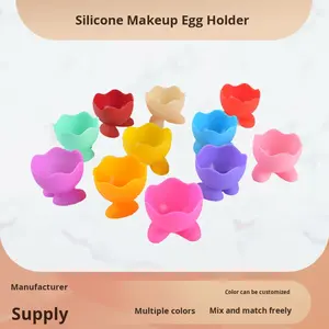 Porta Spugnette per Trucco in Silicone a Forma di Fiore con Divisorio, Supporto per Conservazione di Piumini e Strumenti per il Trucco - Product Image 2