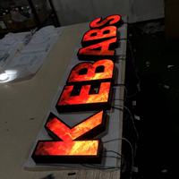 Enseigne lumineuse personnalisée pour bar à café, en métal et acrylique, avec lettres 3D LED en plastique, éclairage frontal