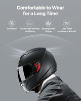 Casque de moto intégral OOH ABS homologué DOT, neuf, avec haut-parleur intégré, double visière interchangeable, design confortable pour le motocross